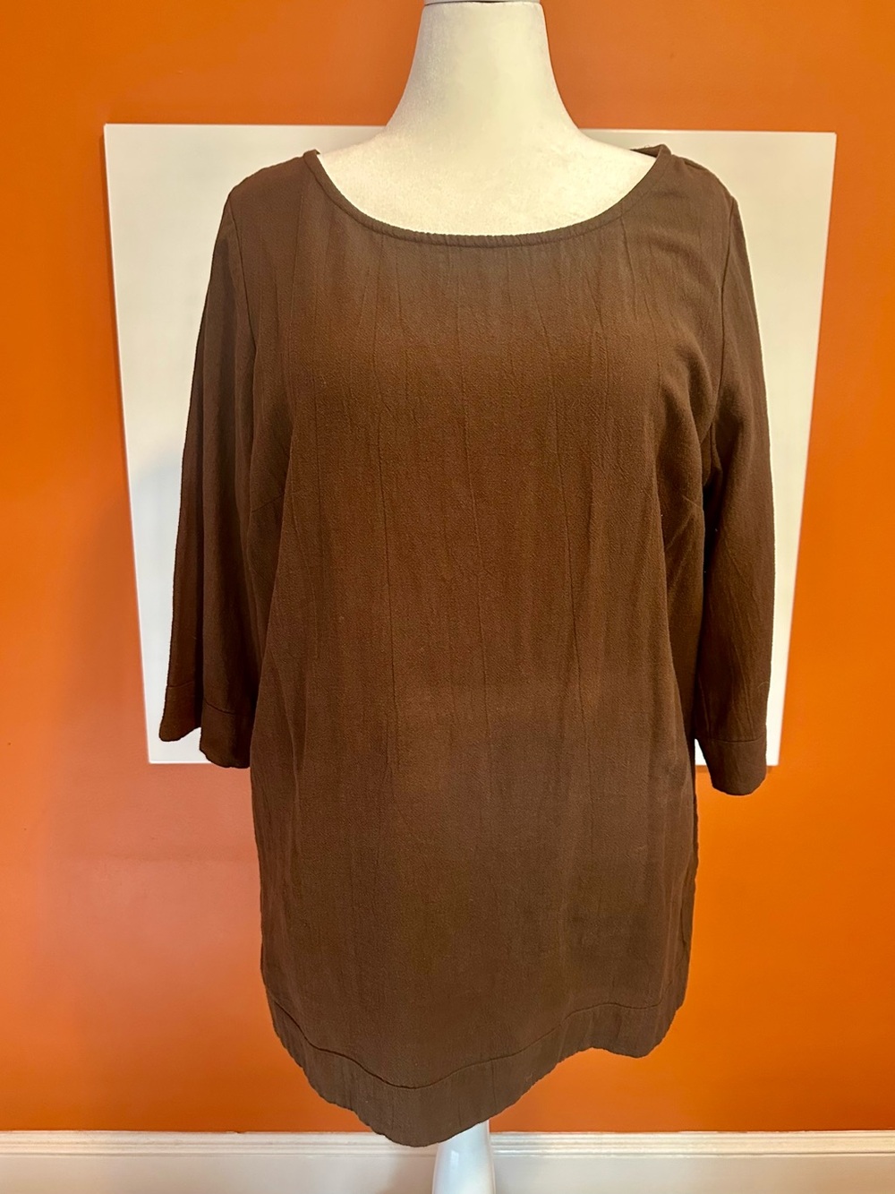 Soft Surroundings Brown Textured Cotton Tunic Top 1X